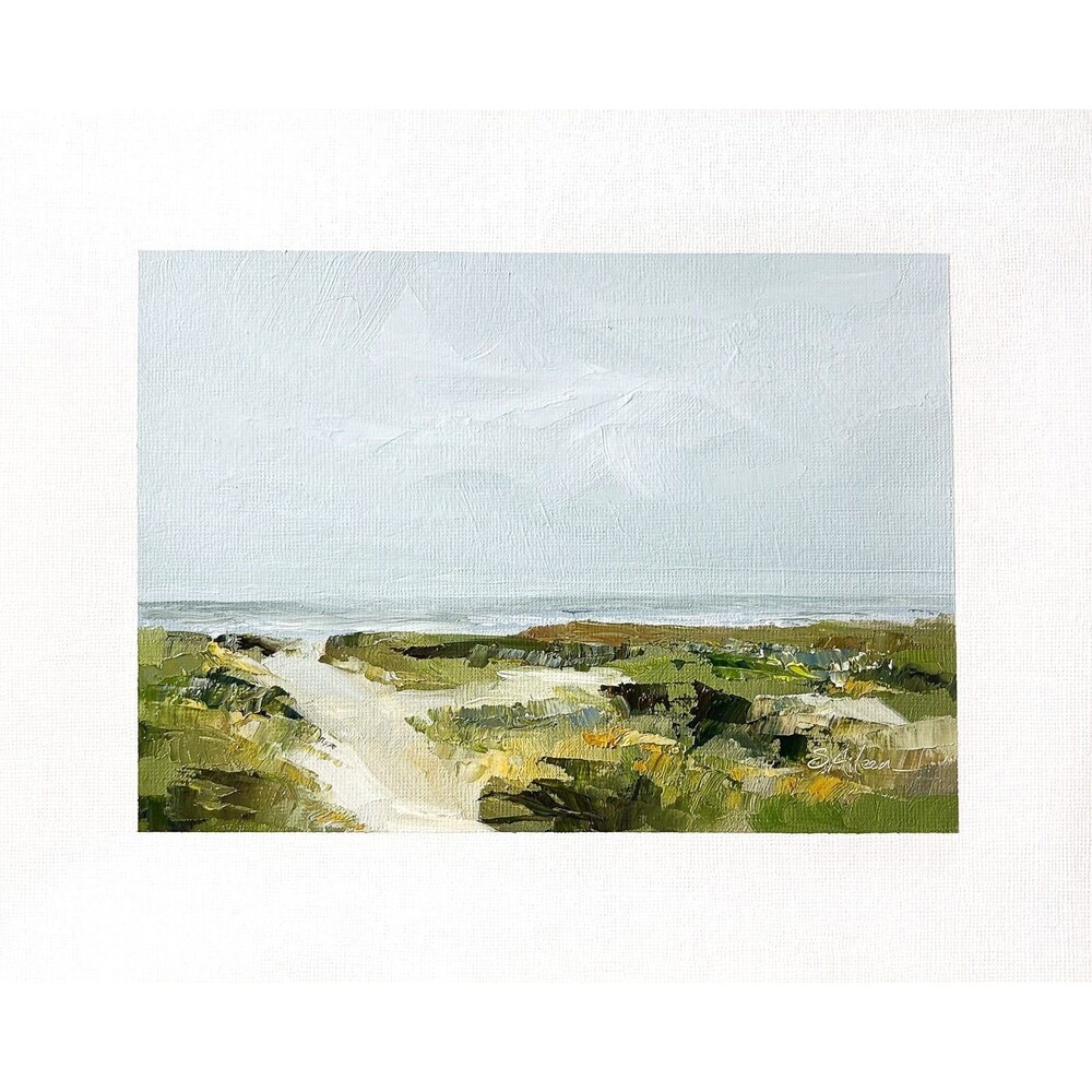 8x10 Original Oil Landscape Painting Seascape Impressionist Beach Dunes Signed